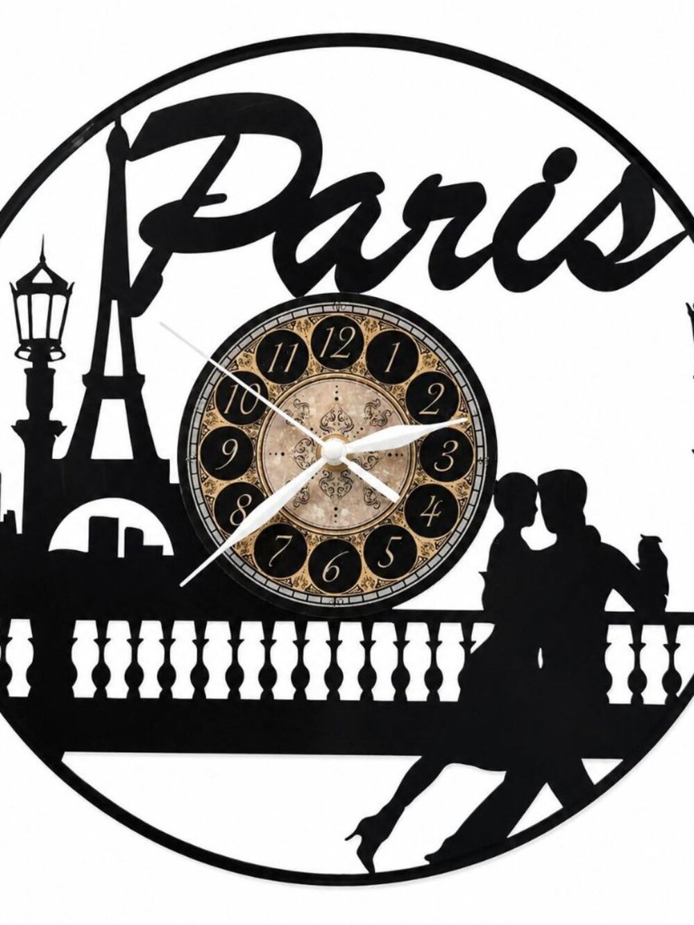 PARIS France vinyl record clock